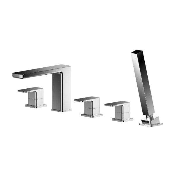 Nuie Bath Shower Mixer Taps,Deck Mounted Taps,Modern Taps Nuie Windon 5-Hole Bath Shower Mixer Tap - Chrome