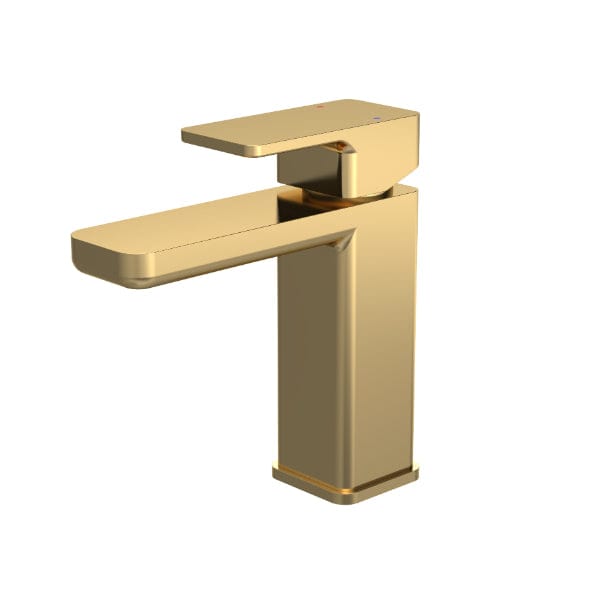 Nuie Basin Mixer Taps,Deck Mounted Taps,Modern Taps Brushed Brass Nuie Windon Mono Basin Mixer Tap with Push Button Waste