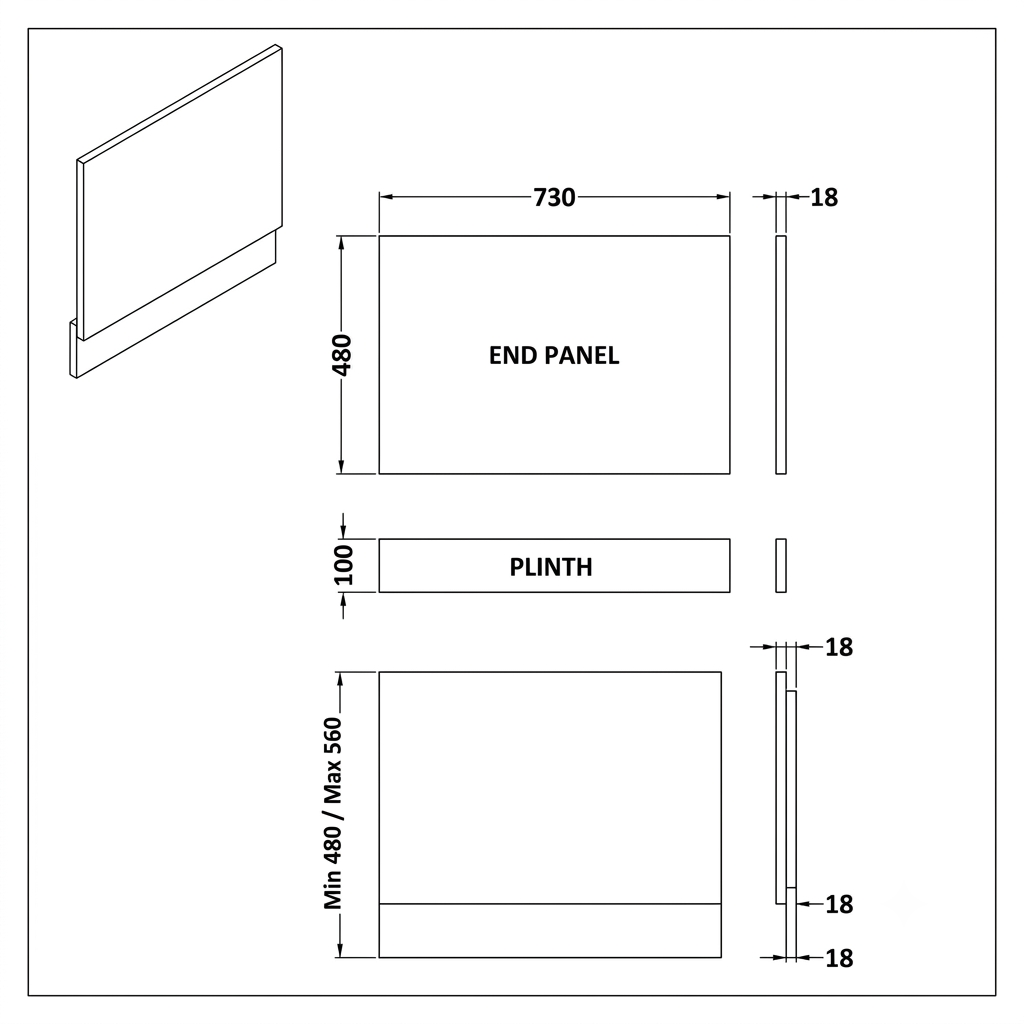 Solvex End Bath Panel with Plinth