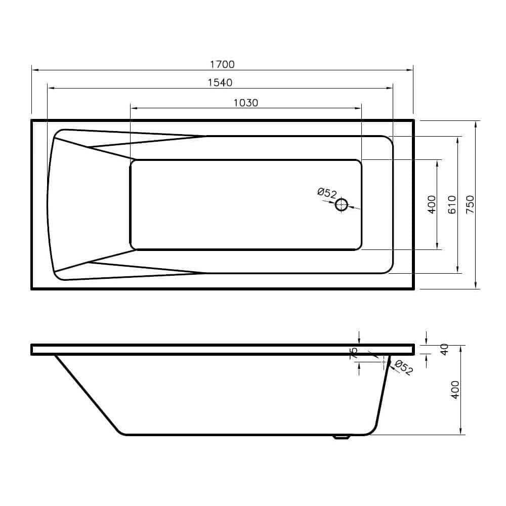 VeeBath Sophia Vanity Unit, Toilet & Single Ended Bath Bathroom Suite - 1700mm