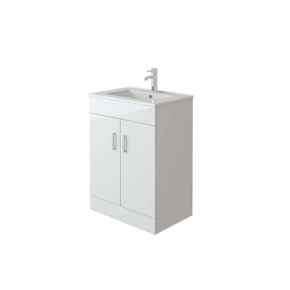 VeeBath 600mm-FlatPack Sphinx BTW Back to Wall WC Toilet High Gloss White Bathroom Furniture Cistern
