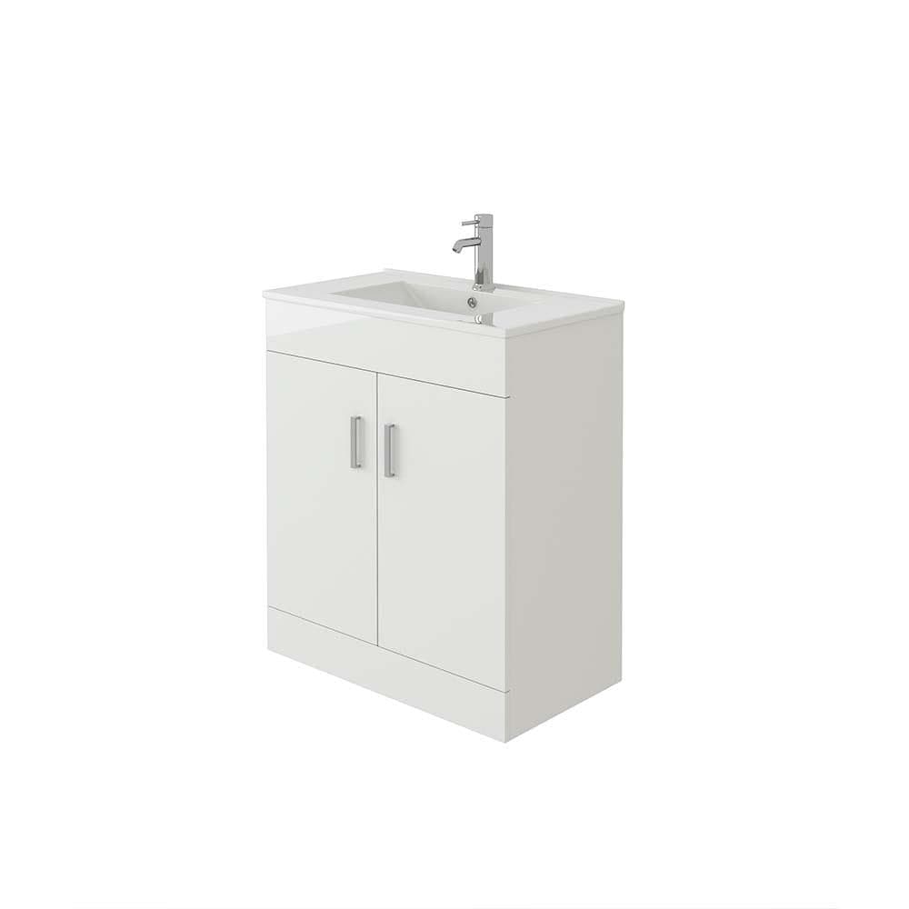 VeeBath 700mm-FlatPack Sphinx BTW Back to Wall WC Toilet High Gloss White Bathroom Furniture Cistern