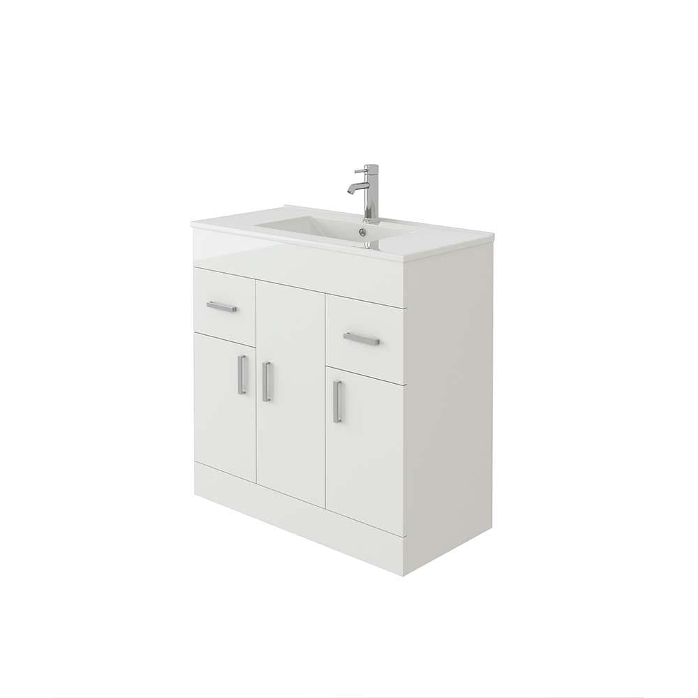 VeeBath 800mm-FlatPack Sphinx BTW Back to Wall WC Toilet High Gloss White Bathroom Furniture Cistern