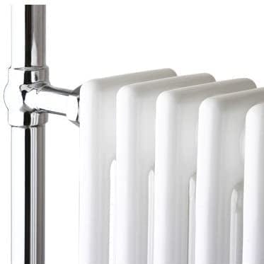 Bathroom4less Heating,Heated Towel Rails,Column Radiators Traditional Vertical Heated Towel Radiator - 4 Column - Chrome&White