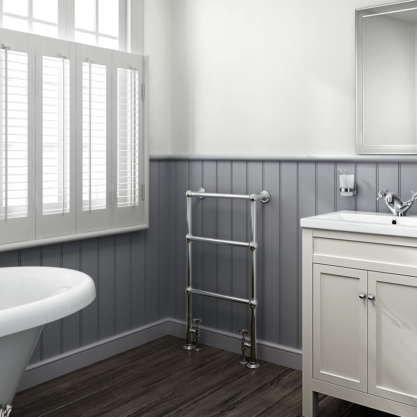 Bathroom4less Heating,Heated Towel Rails Traditional Vertical Heated Towel Rail - 535mm x 914mm