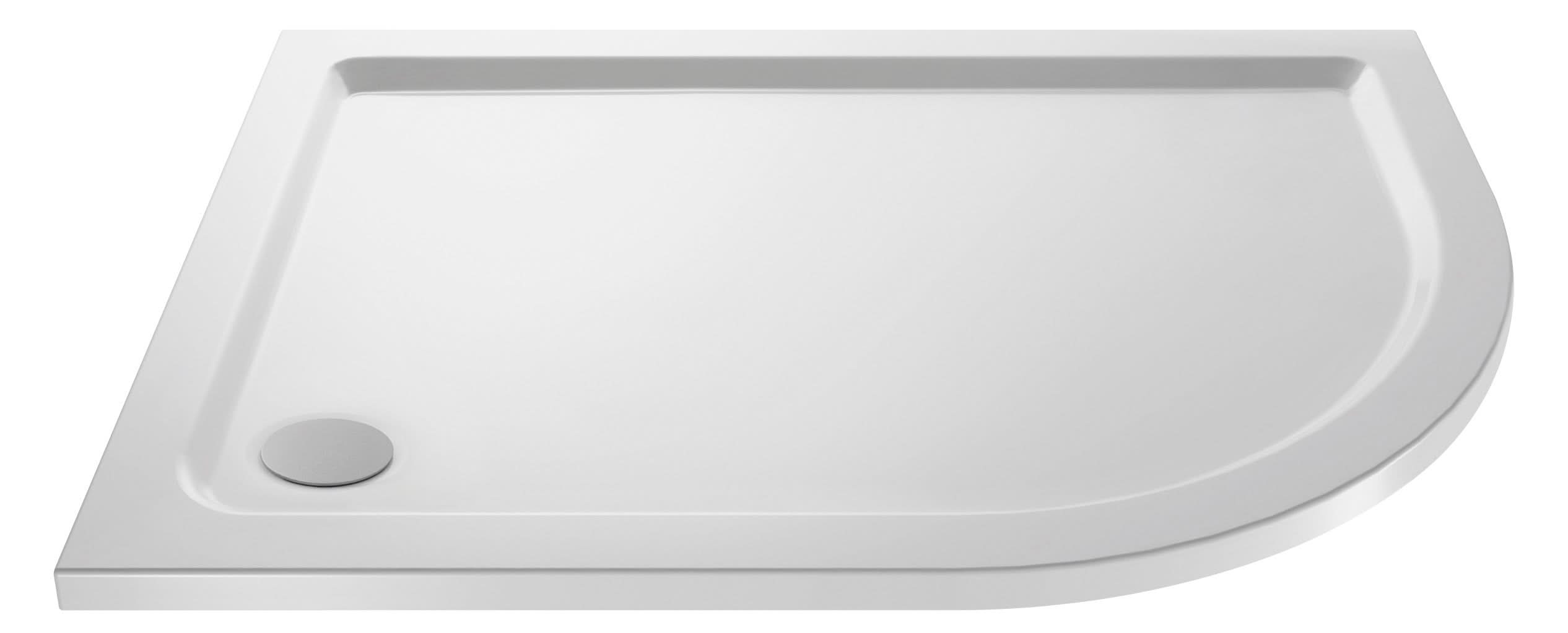 Nuie Pearlstone Offset Quadrant Shower Tray - White