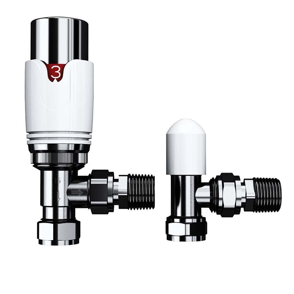 VeeBath Two or Three Column Radiator Anthracite Grey with Angled Thermostatic Valve