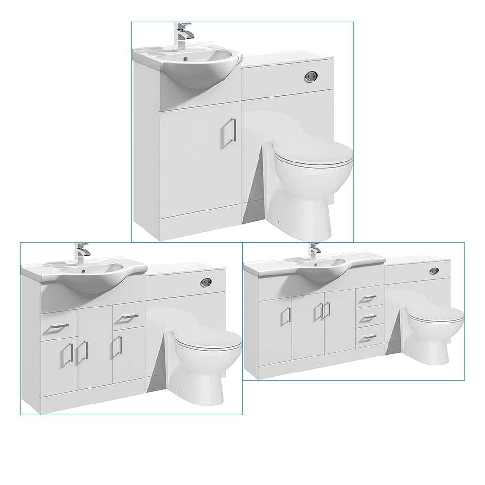VeeBath Furniture > Vanity Units VeeBath Bathroom Furniture Set in White