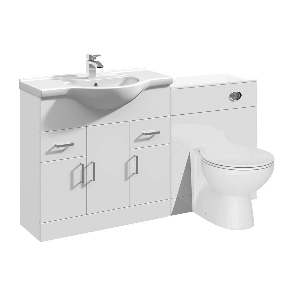 VeeBath Furniture > Vanity Units 1450mm VeeBath Bathroom Furniture Set in White