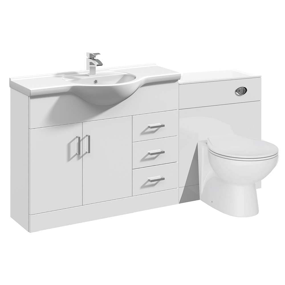 VeeBath Furniture > Vanity Units 1650mm VeeBath Bathroom Furniture Set in White