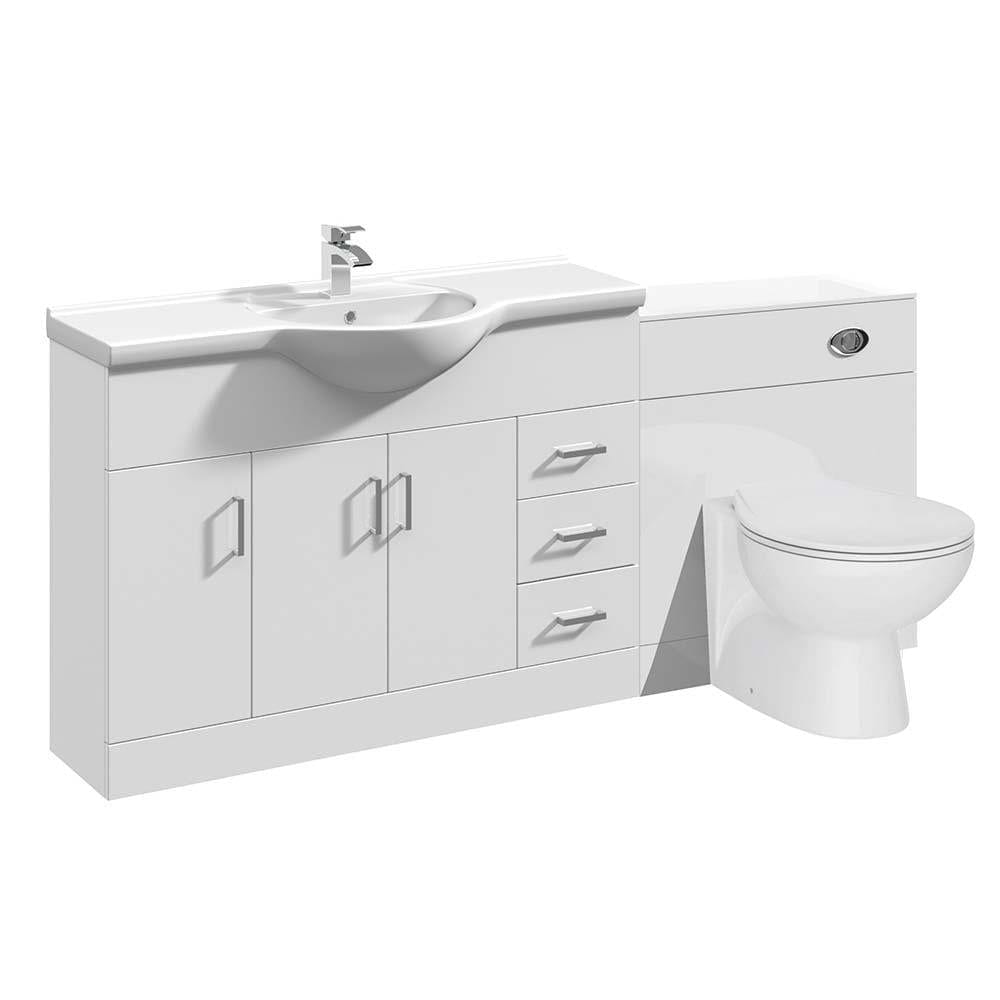 VeeBath Furniture > Vanity Units 1800mm VeeBath Bathroom Furniture Set in White
