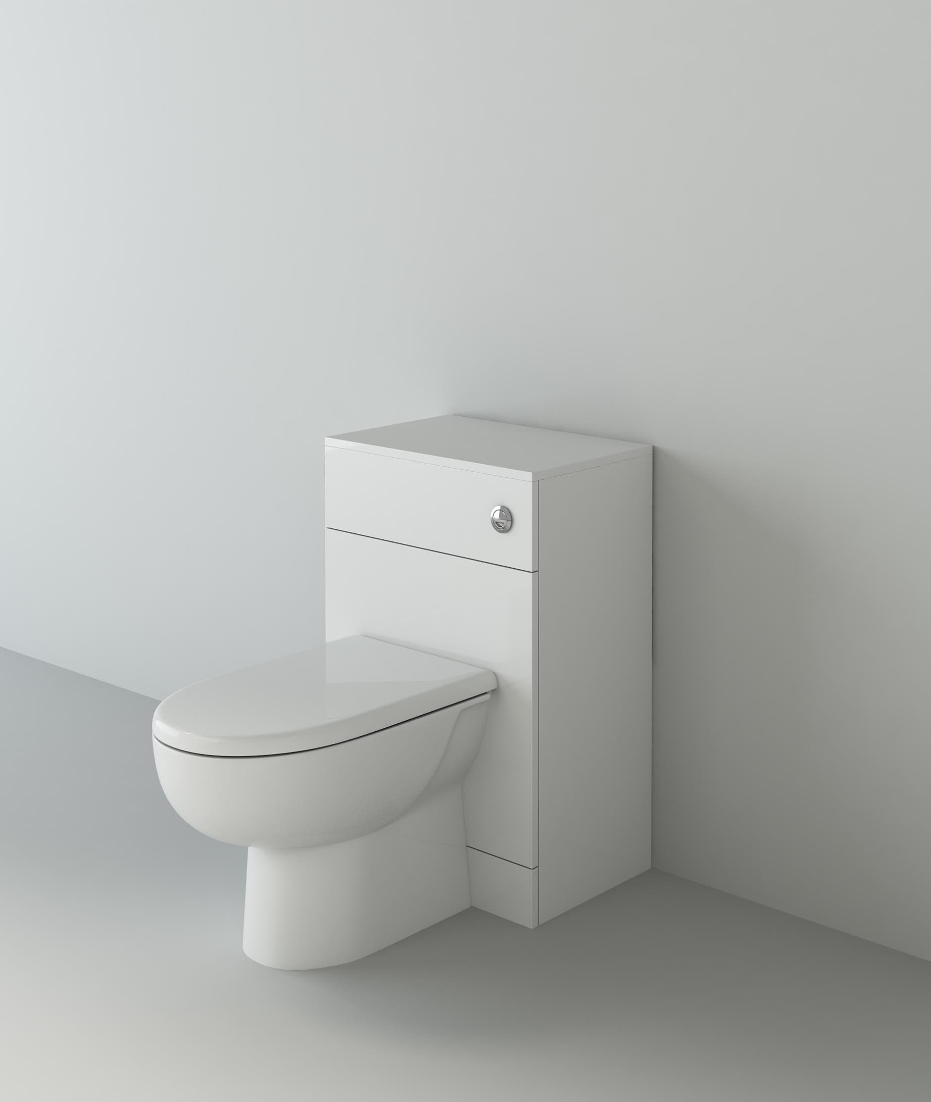 VeeBath Toilets > Back To Wall Toilets D-Shaped 500 x 330mm VeeBath Bathroom Toilet Furniture with Soft Close Seat and Cistern