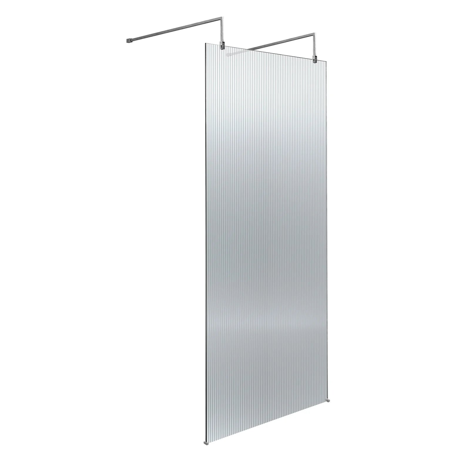 Haven 8mm Fluted Glass Wetroom Panel With Arms And Feet