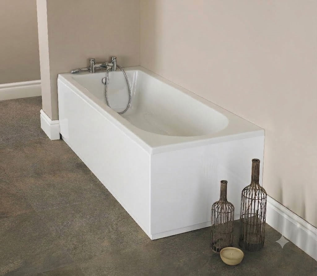 Bamby Straight Round Single Ended Rectangular Bath With Legs - White