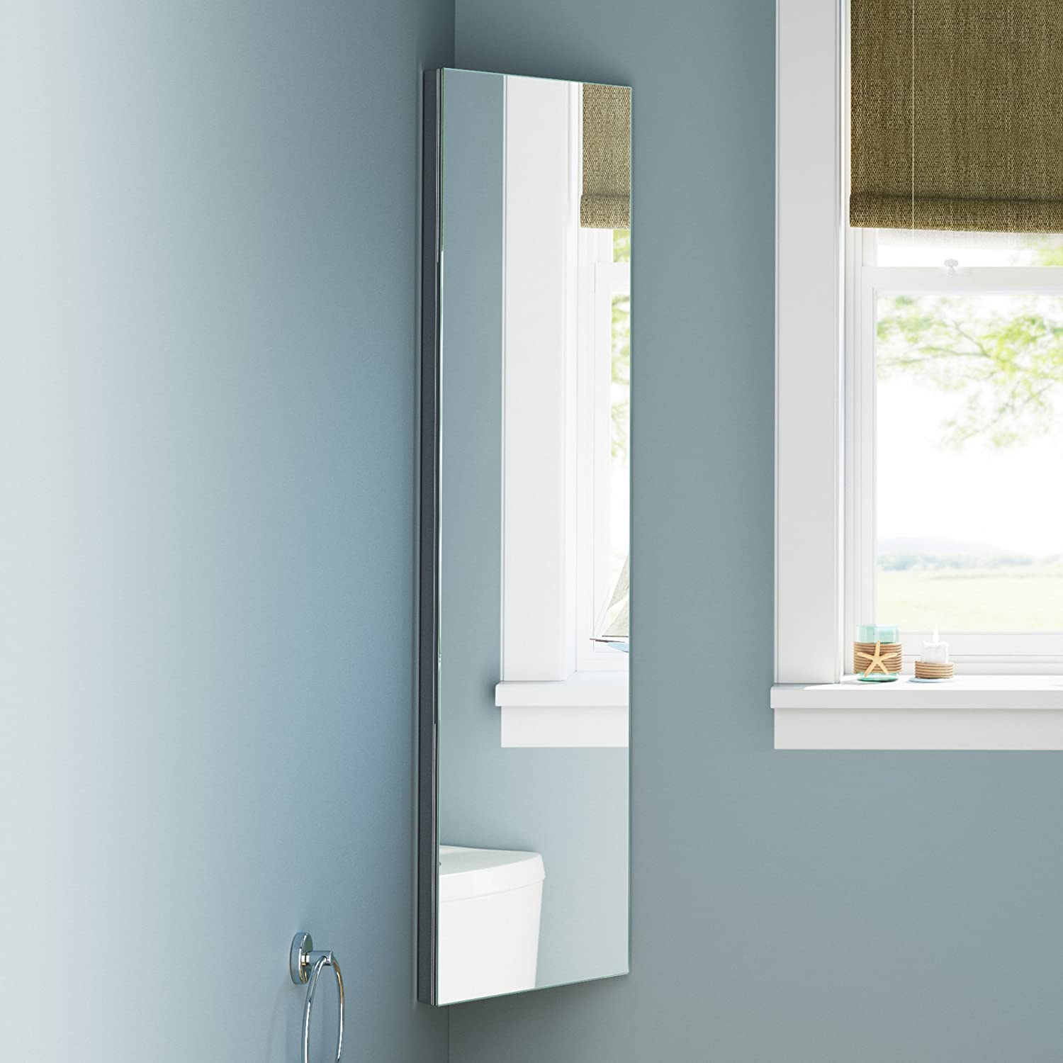 Storvue Wall Mounted Corner Mirror Cabinet