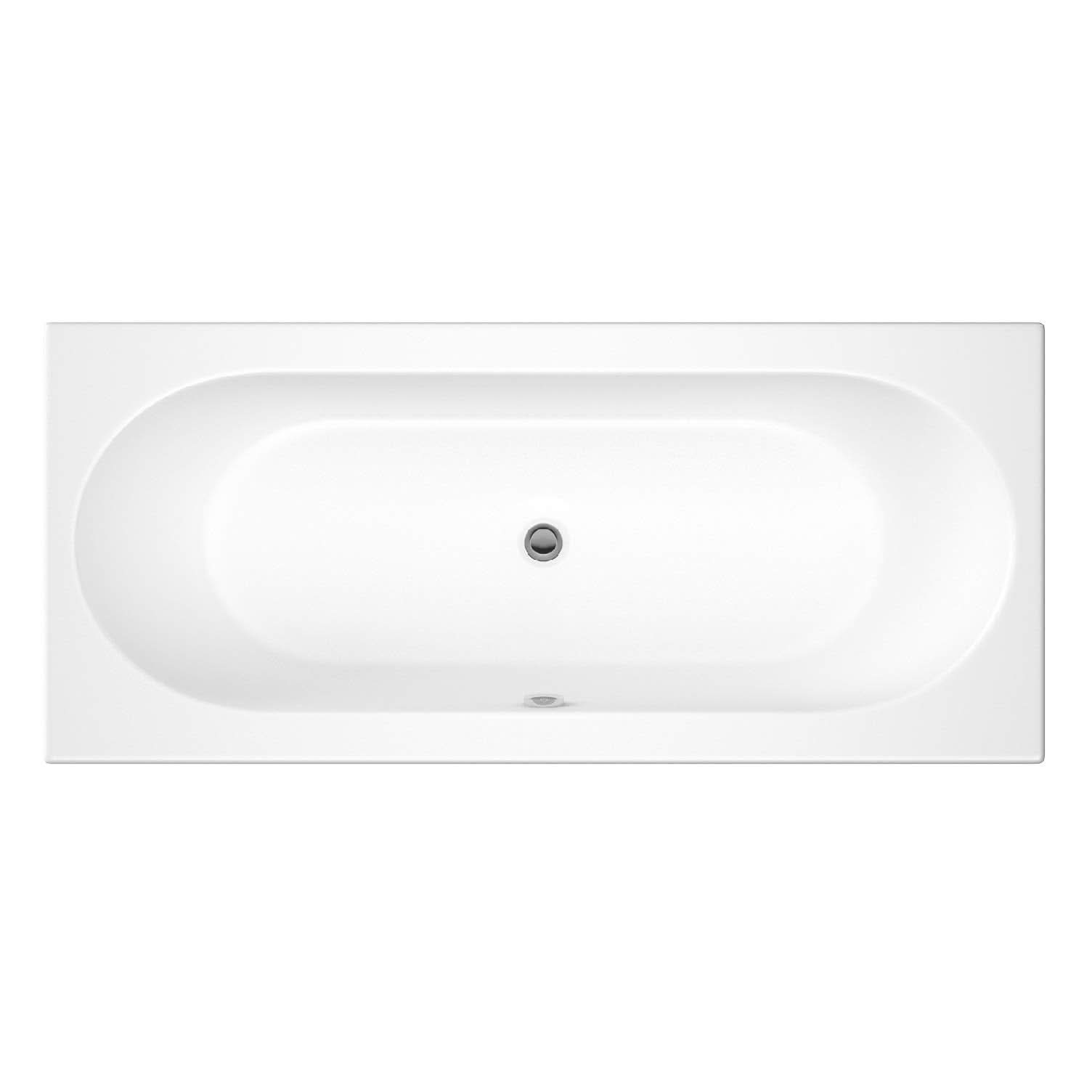 iBathUK Standard Round Double Ended Bath, Symmetrical Design with Smooth Curves, Durable Acrylic Tub, 1700 x 700mm