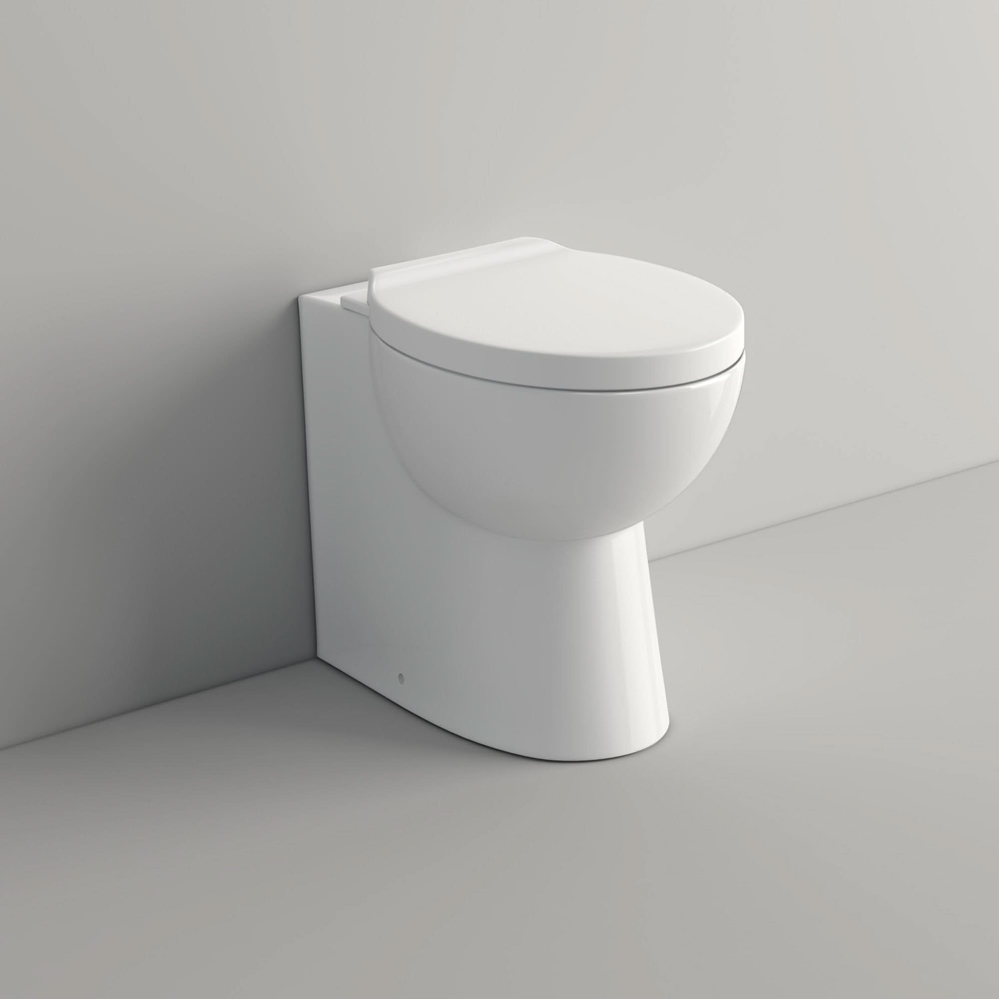iBathUK Cove Vanity Basin Unit & Back to Wall Toilet Set, Compact Modern Bathroom Furniture Combo, Vanity Unit with Basin, White Gloss, 900mm