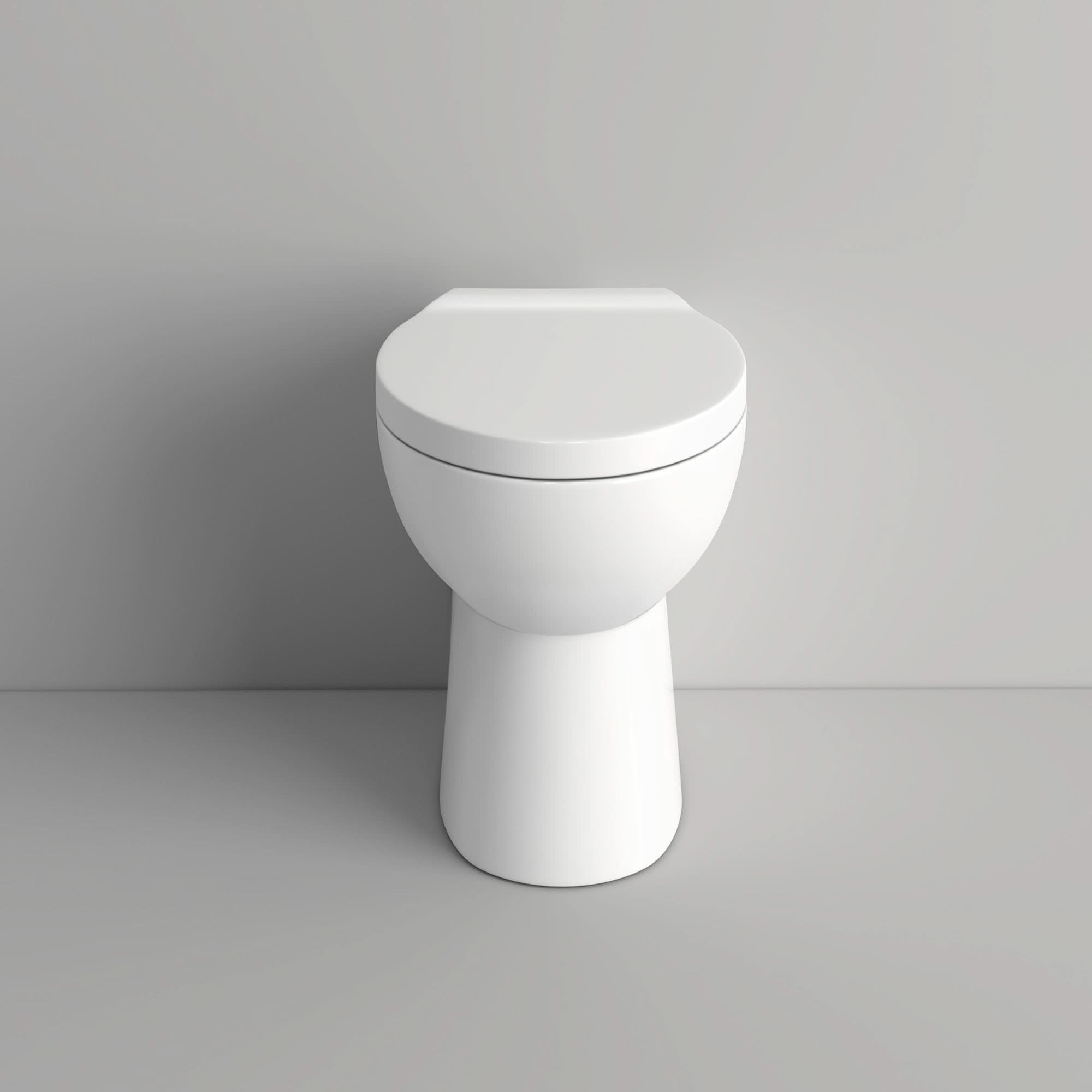 iBathUK Cove Vanity Basin Unit & Back to Wall Toilet Set, Compact Modern Bathroom Furniture Combo, Vanity Unit with Basin, White Gloss, 900mm
