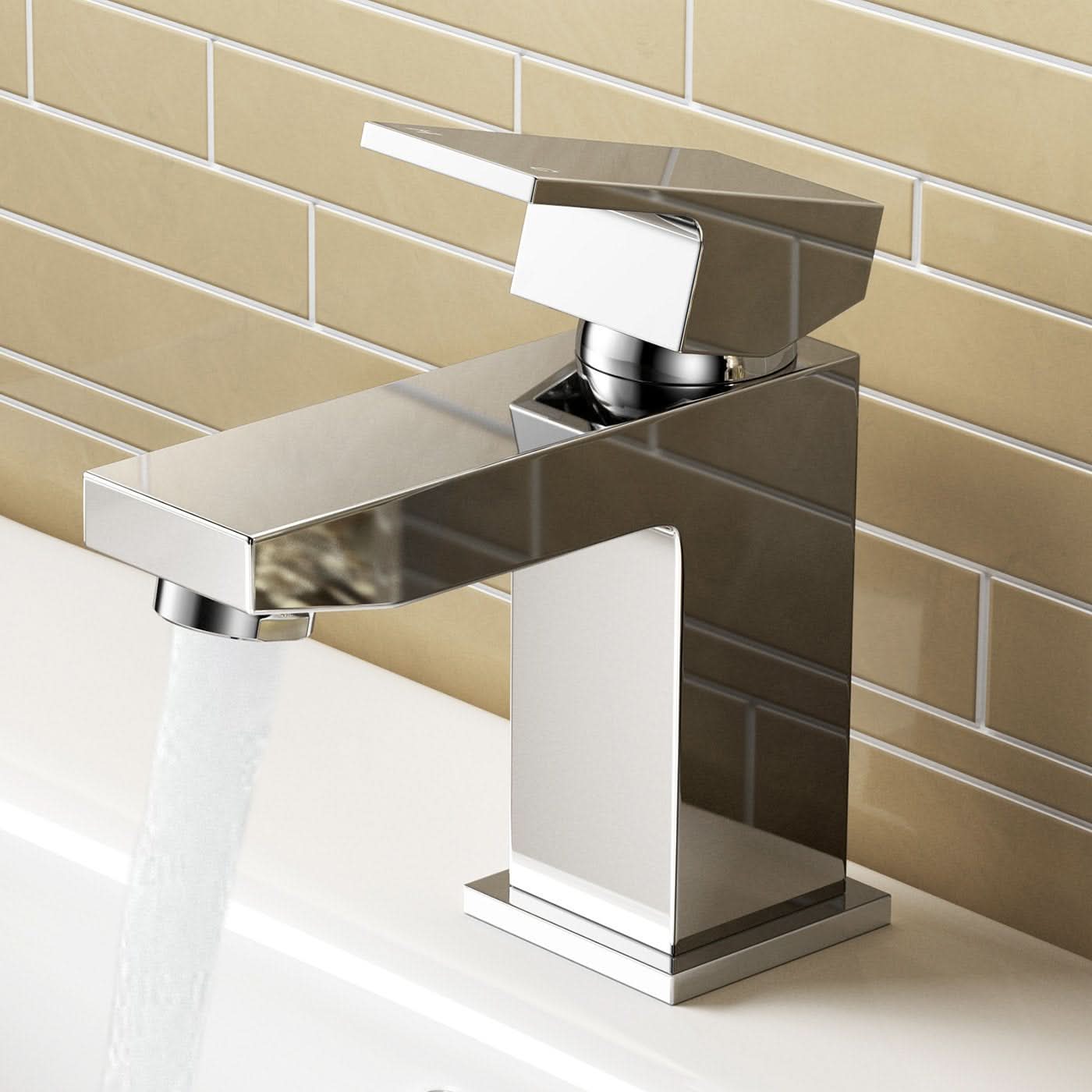 iBathUK Talrix Cloakroom Basin Mixer Tap, Basin with Mixer Tap, Chrome Single-Lever Faucet for Modern Bathroom Sinks