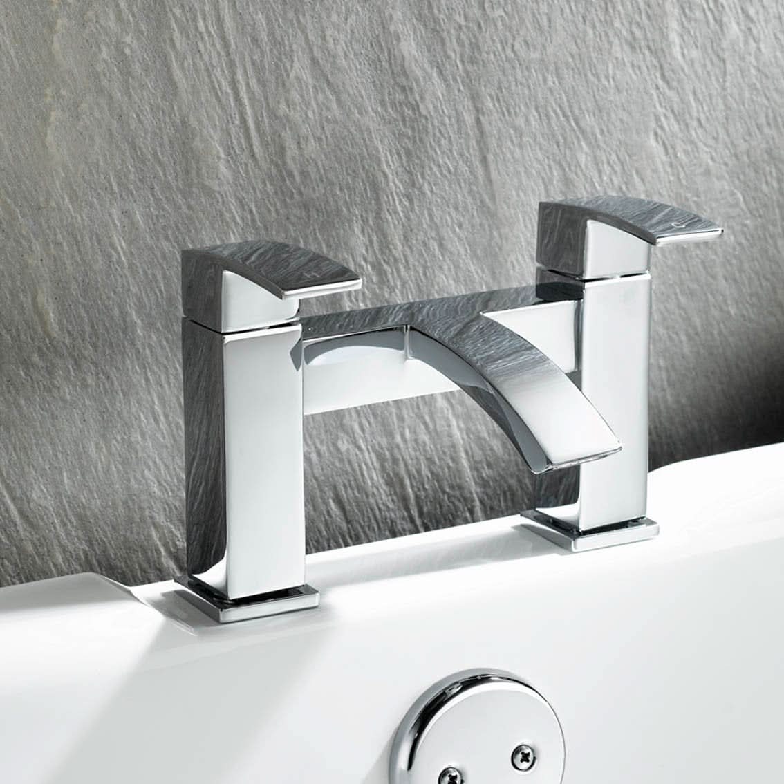 iBathUK Zylar Bath Filler Mixer Tap Monobloc Bathroom Lever Faucet, Sleek Bath Filler Tap with Smooth Lever Control, Chrome
