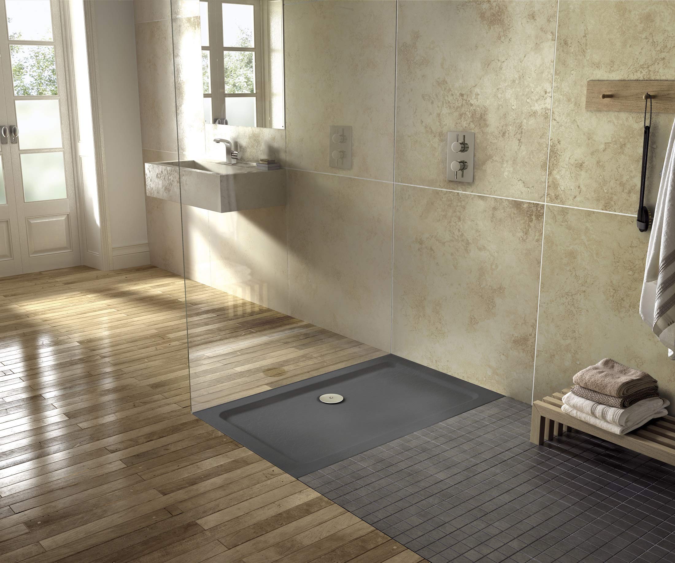 Rectangular Shower Tray 1800 x 900 x 40 Slate Grey