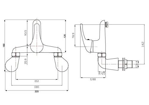 Perth Bath Filler Shower Mixer & Bath Pop-up Waste Plug Set