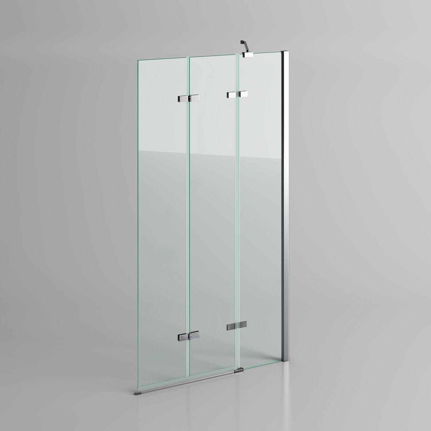 iBathUK Flexa Luxury Folding Bath Shower Screen, Pivot Glass Door Panel, Right Hand, Space-Saving Design, Modern Bath Shower Screen, Chrome, 800mm
