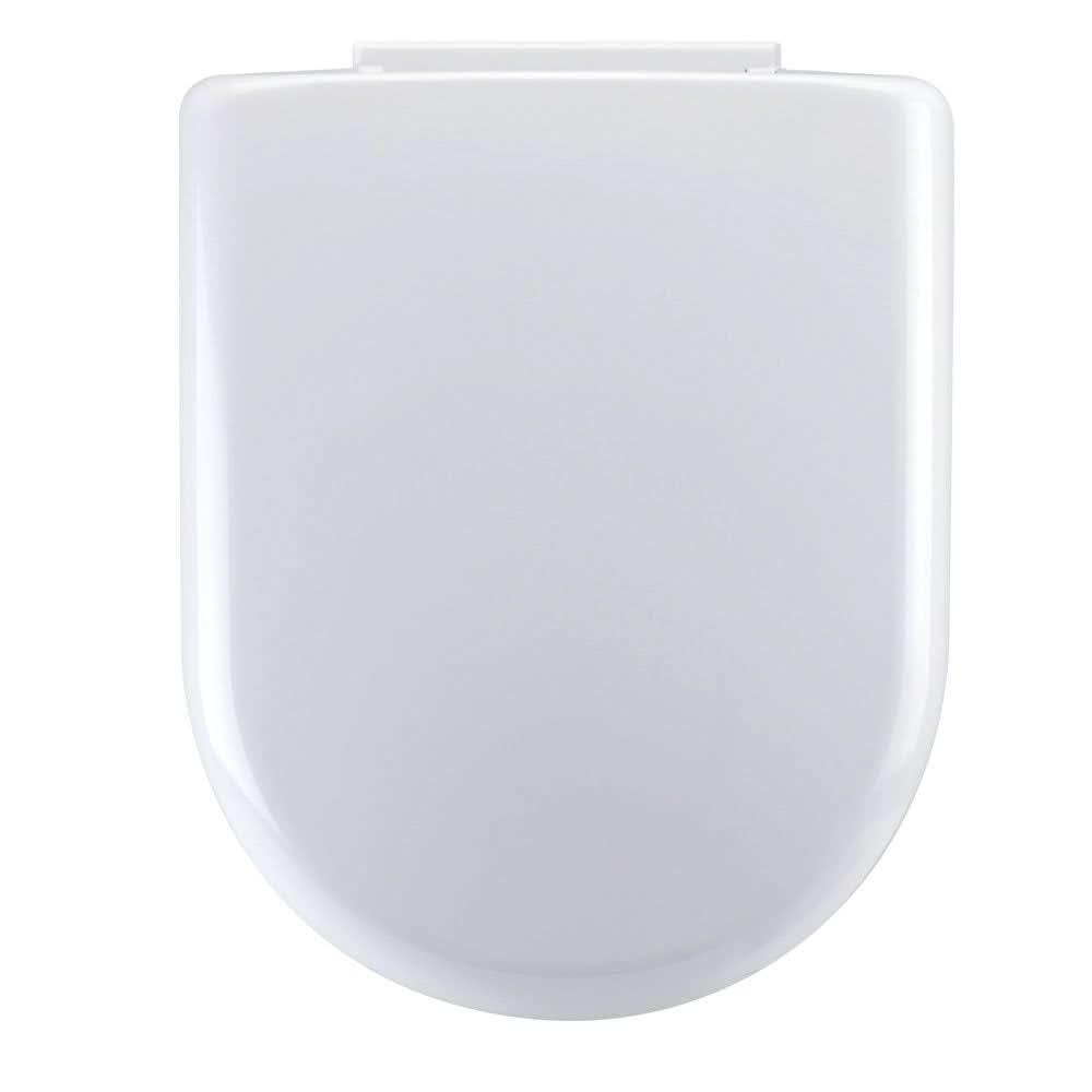 Splash D Shape Modern Soft Close White Toilet Pan Seat WC Top Fix Hinges