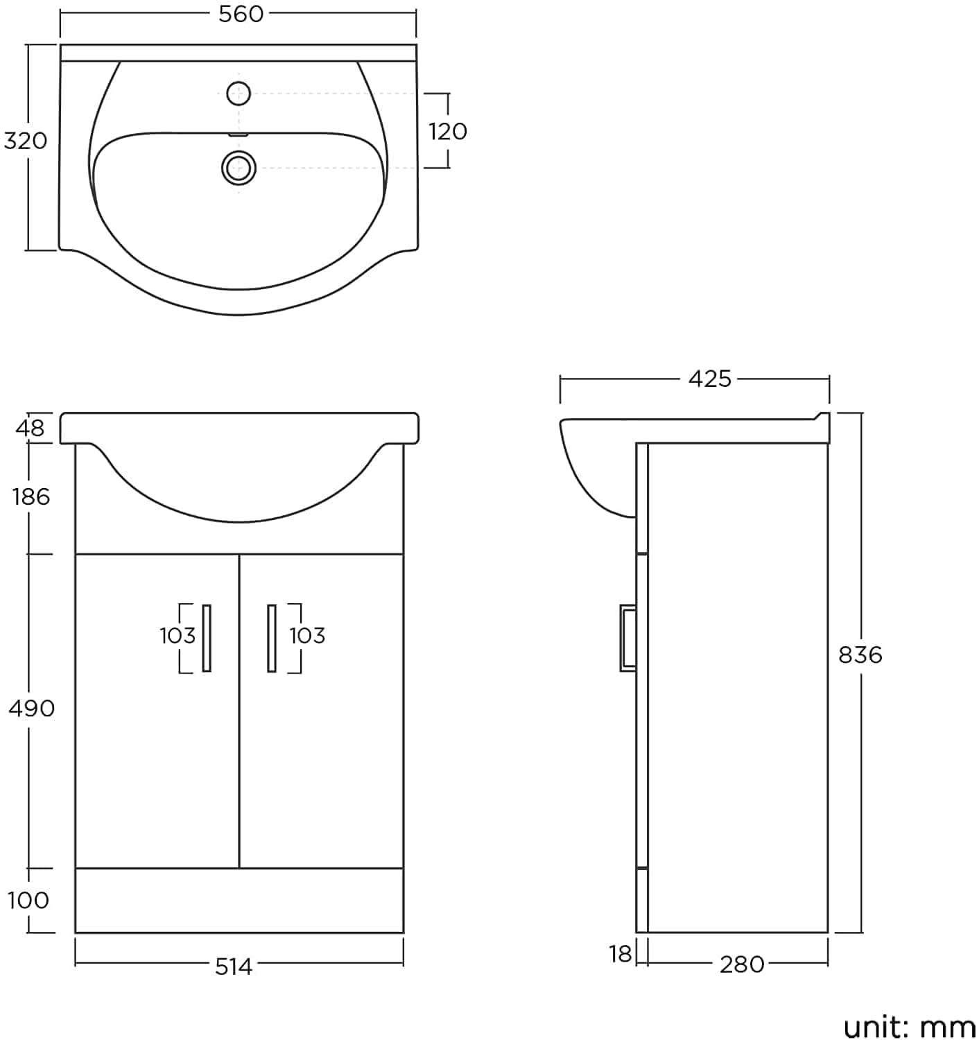 Quartz Modern Bathroom Combination Set - Gloss White