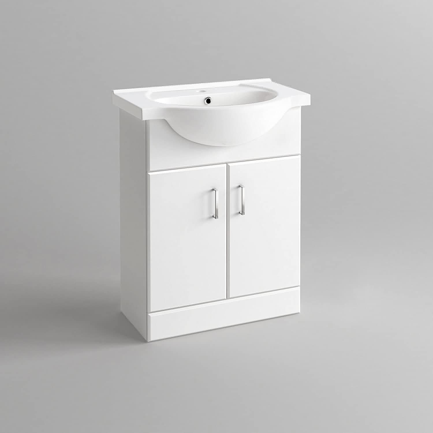 Quartz Modern Bathroom Combination Set in Gloss White, featuring sleek vanity unit and WC unit, perfect for contemporary UK bathrooms, space-saving, stylish storage solution.
