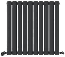 iBathUK Strata Vertical Radiators, Single Oval Panel Radiator Anthracite , Designer Radiators, Single Panel Radiators