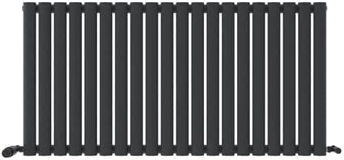 iBathUK Strata Vertical Radiators, Single Oval Panel Radiator Anthracite , Designer Radiators, Single Panel Radiators