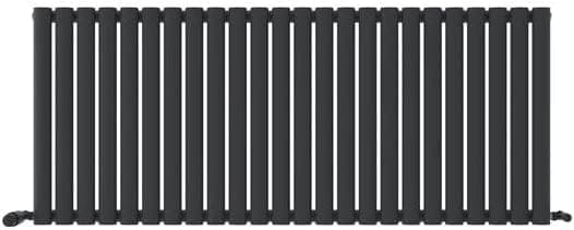 iBathUK Strata Vertical Radiators, Single Oval Panel Radiator Anthracite , Designer Radiators, Single Panel Radiators