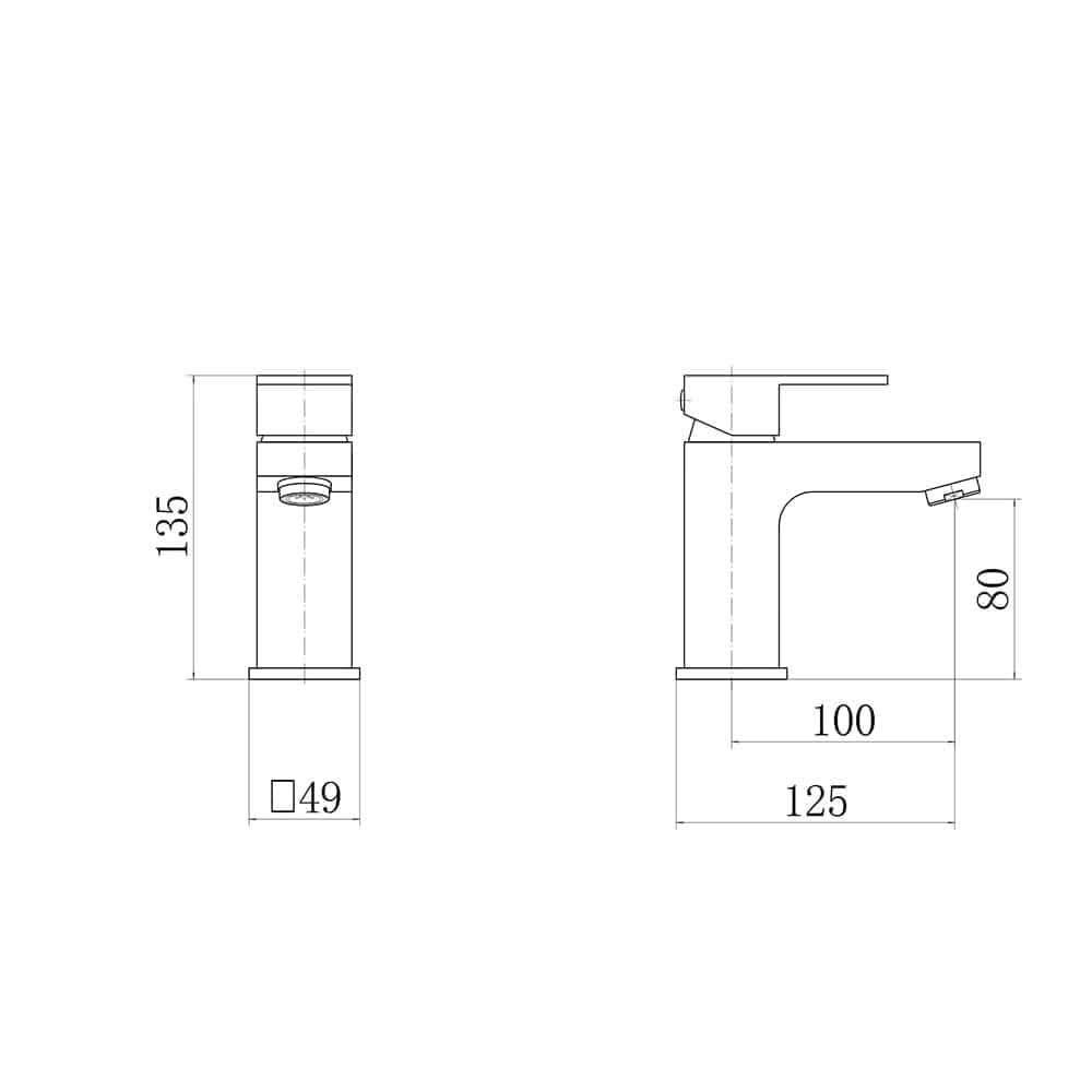 Modern Munro Mono Basin Mixer Tap in Brushed Brass finish, ideal for contemporary UK bathrooms. Buy now at Bathroom4Less.