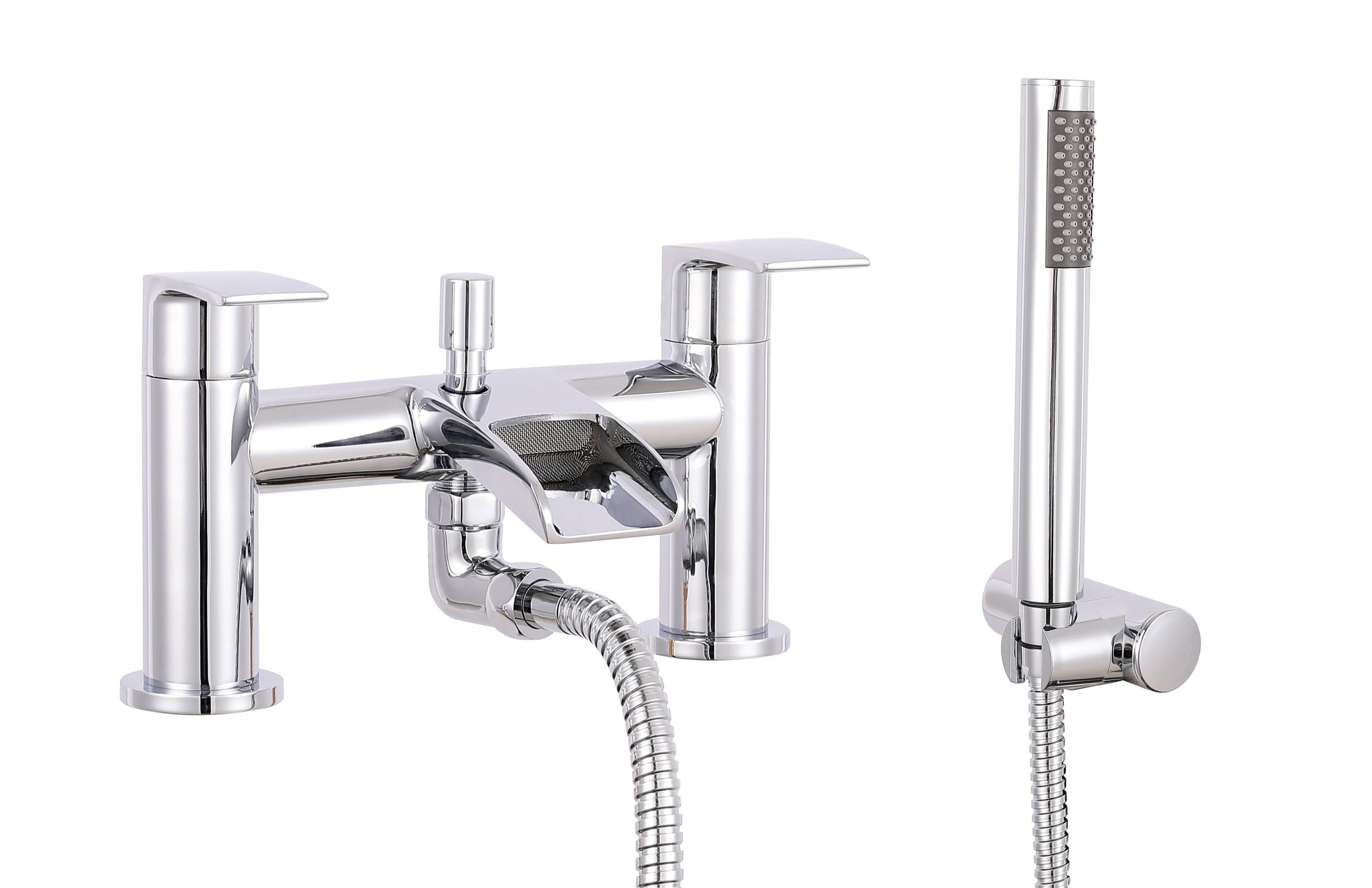VeeBath Stream Round Waterfall Bath Shower Mixer Tap with Kit