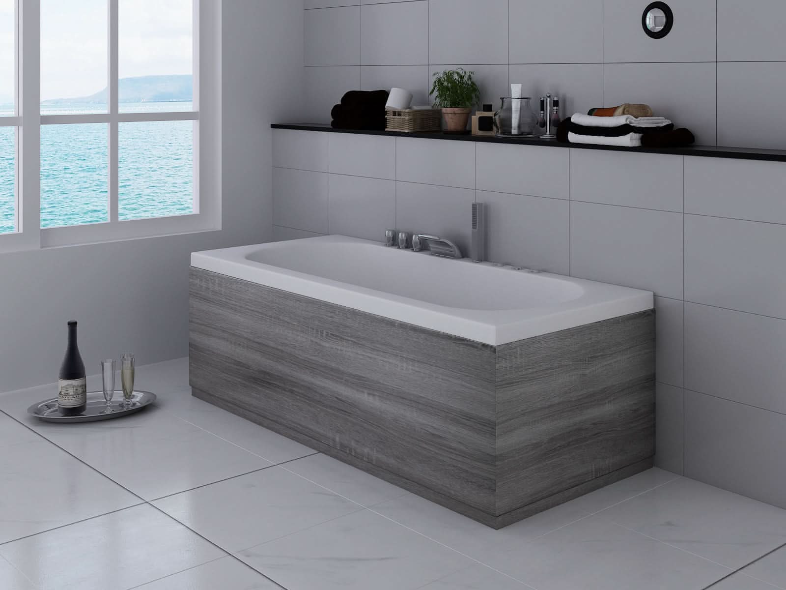 MDF - 1700 Front Bath Panel 2 pc Avola Grey