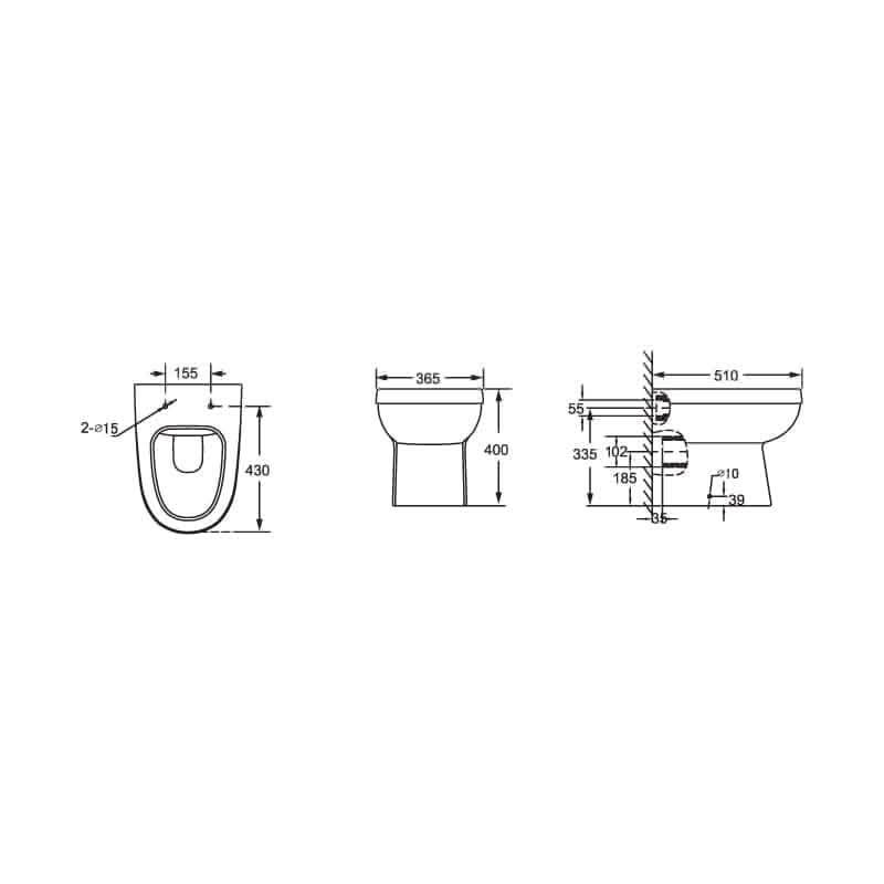 Gamma L Shape Vanity & WC Unit with Toilet - RH - Anthracite Grey. Modern bathroom furniture, space-saving design, UK quality.