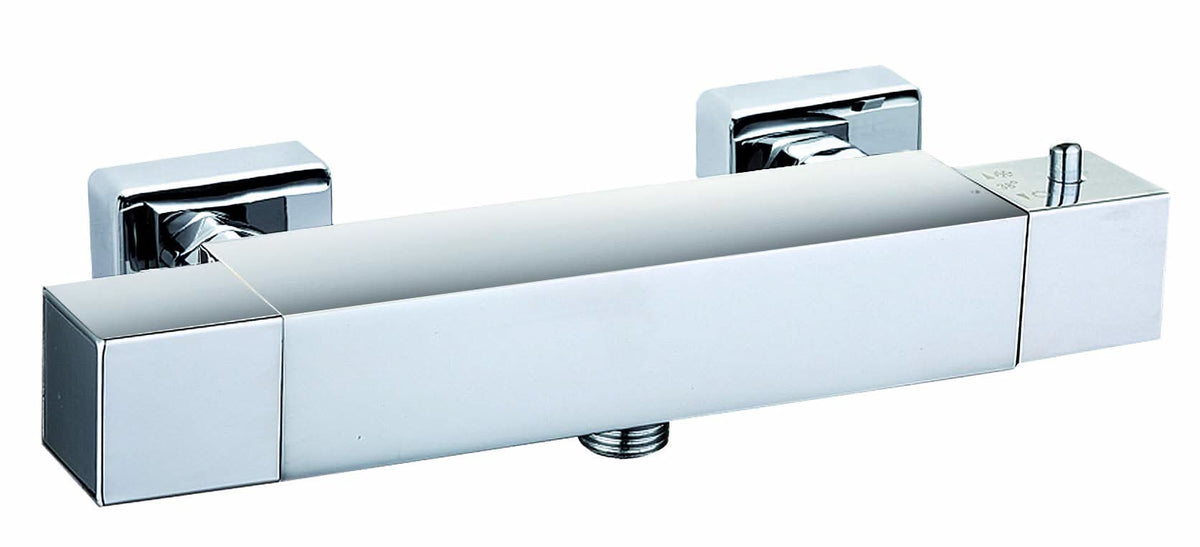 Strix Square Wall Mounted Thermostatic Shower Bar Valve - Chrome