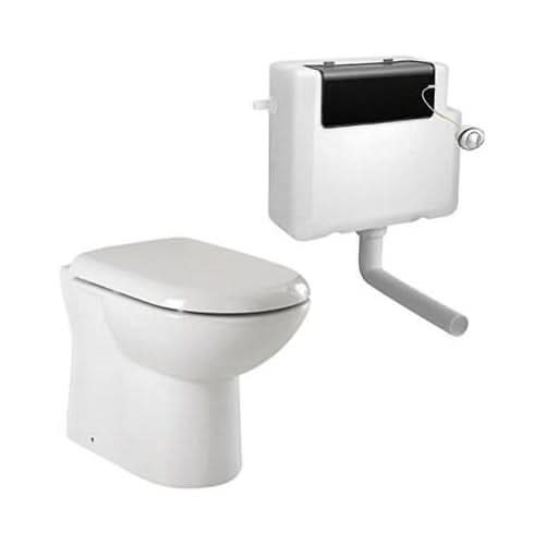 Bathroom Toilet BTW Soft Close Seat Concealed Cistern Modern White Ceramic WC