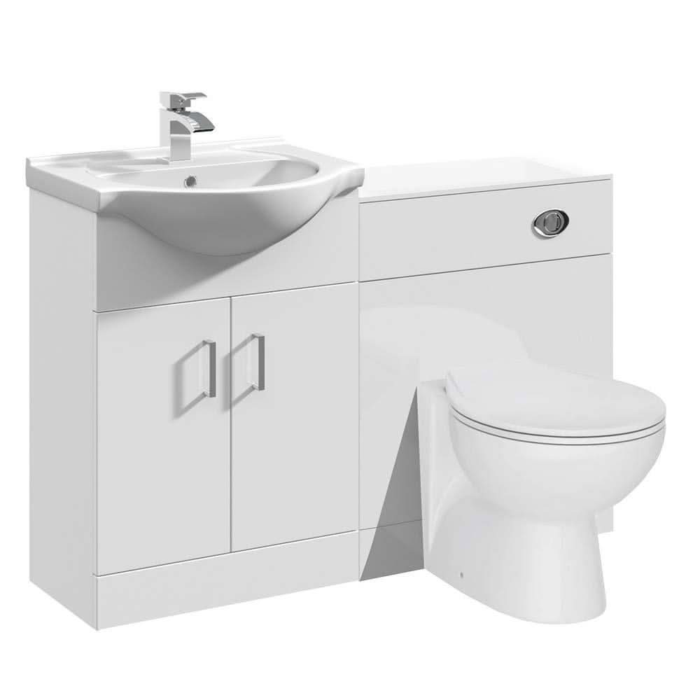 Combination Vanity Bathroom Furniture Set WC Toilet Unit Pan Cistern - 1150mm