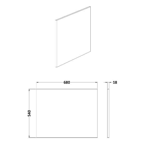 Nuie 700mm Shower Bath End Panel