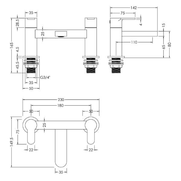 Nuie Arvan Bath Filler Tap