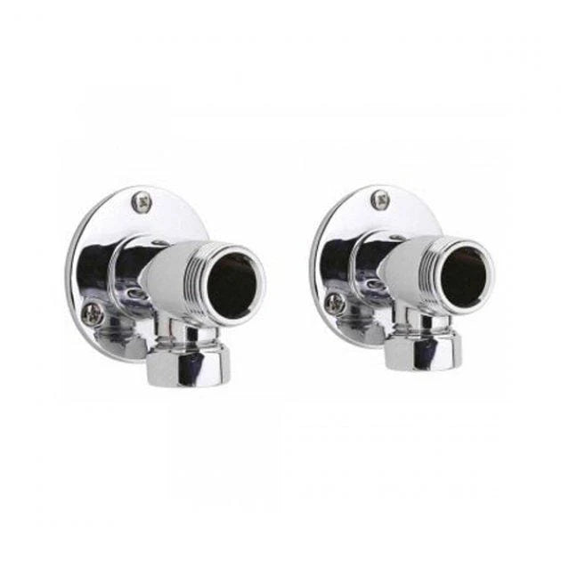 Hype Backplate Elbow Unions for use with Bar Shower Valves - Chrome