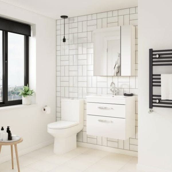Nuie Athena 2 Drawer Wall Hung Vanity Unit With Basin-4 500mm Wide