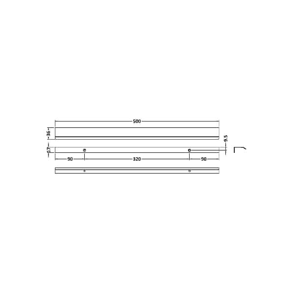 Nuie Furniture Handle 500mm Wide