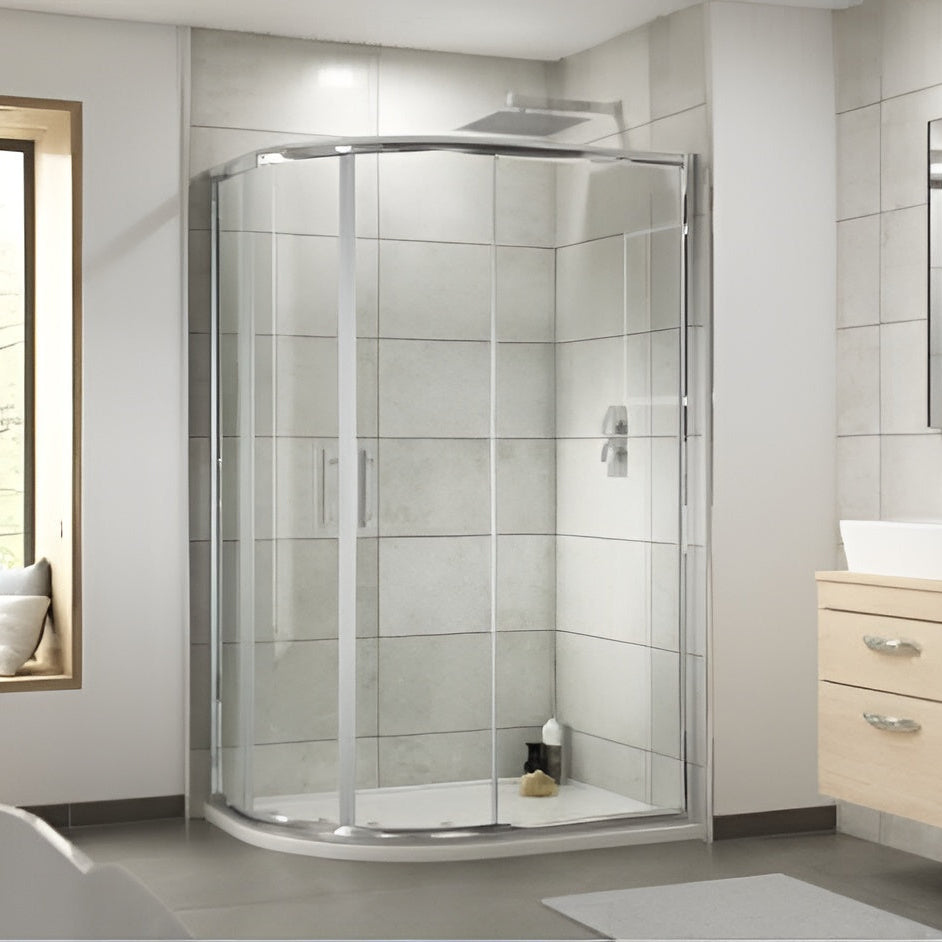 Nuda 6 mm Glass Thick Off/Set Quad Enclosure - Chrome