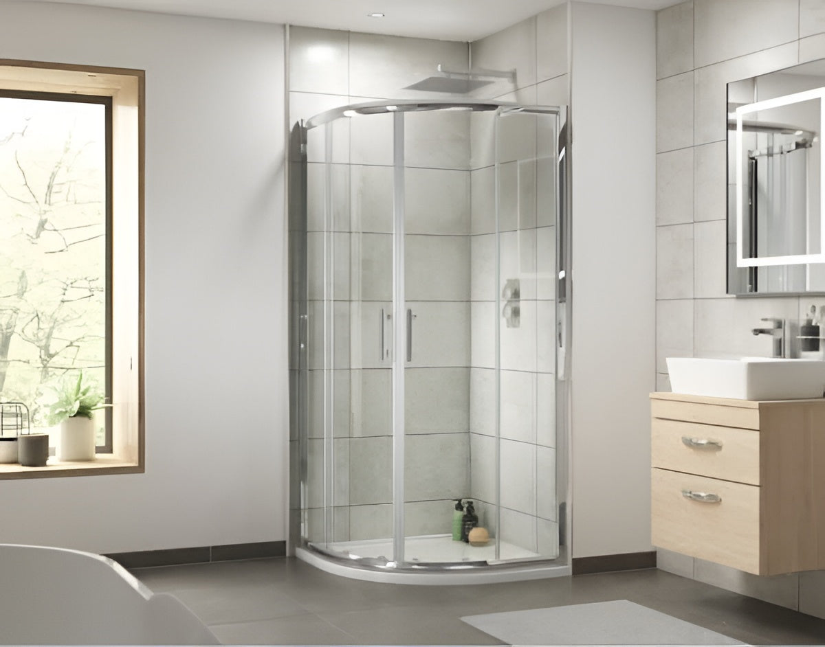 Nuda 6 mm Glass Quadrant Shower Door Enclosure - Chrome