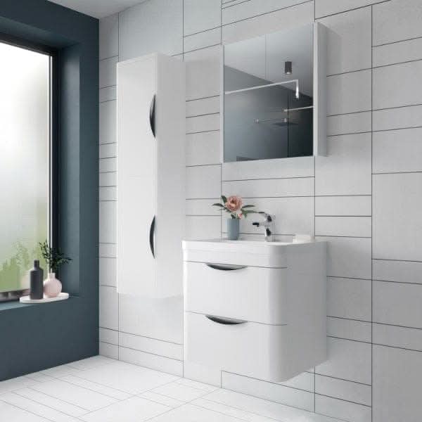 Nuie Parade 2 Drawer Wall Hung Vanity Unit With Ceramic Basin 800mm Wide