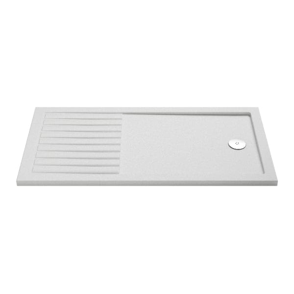 Nuie Slip Resistant Rectangular Walk-In Shower Tray - White