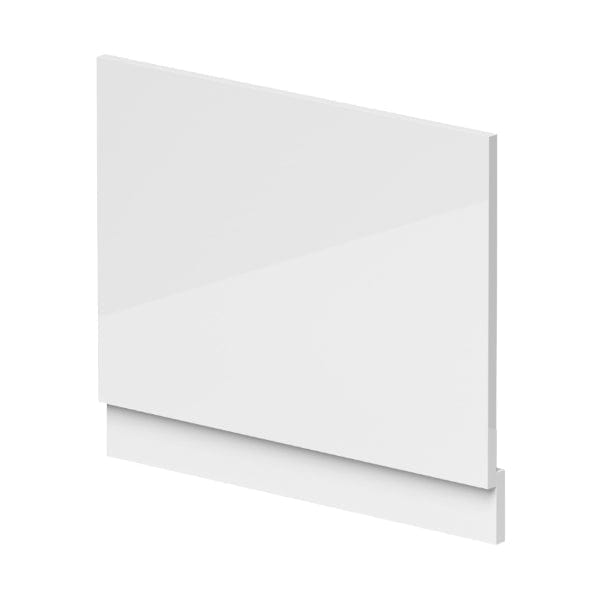 Nuie Straight Shower Bath End Panel With Plinth - Gloss White